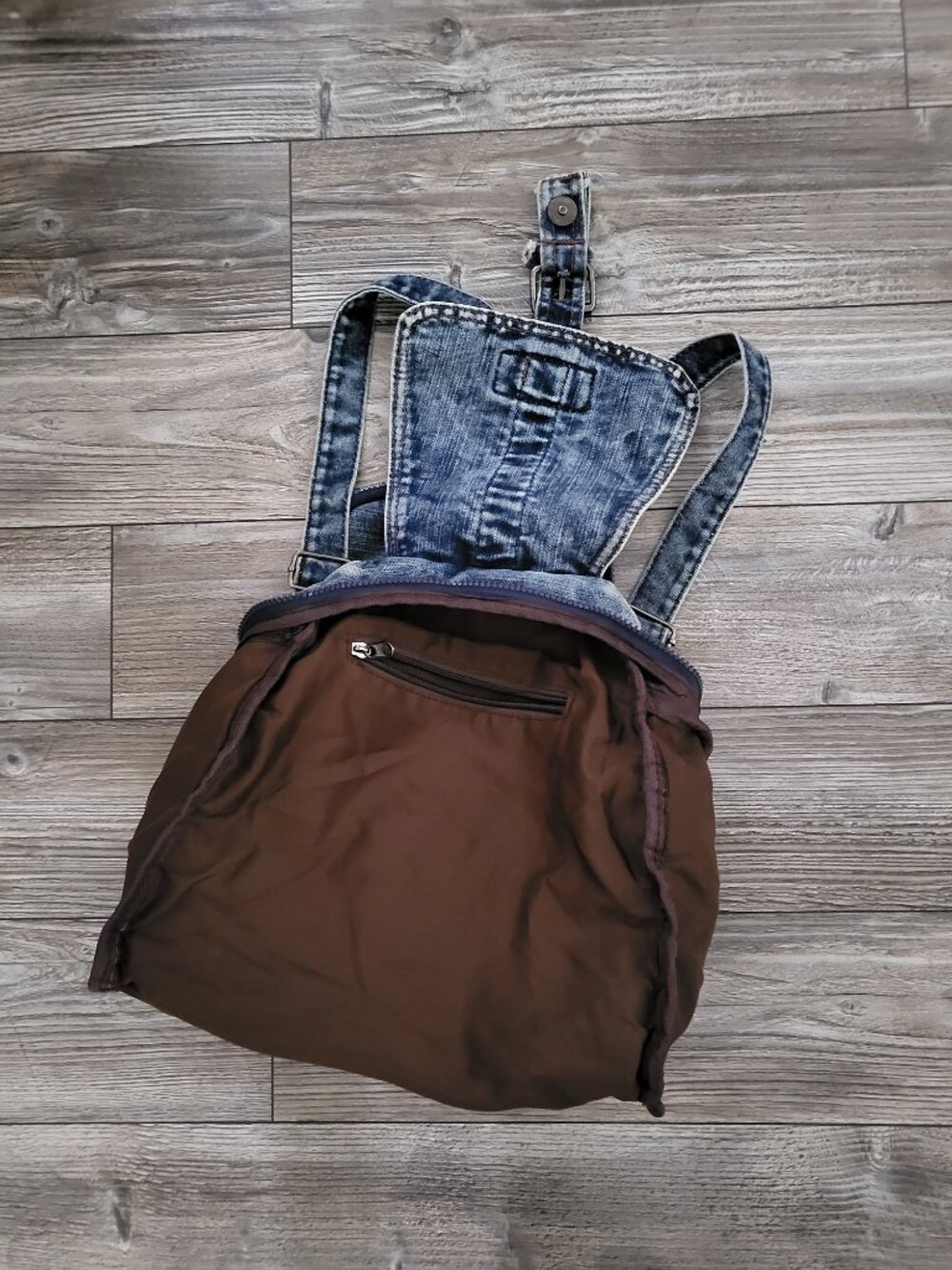 Acid Wash Denim Mini Backpack Rucksack - Picture 13 of 16
